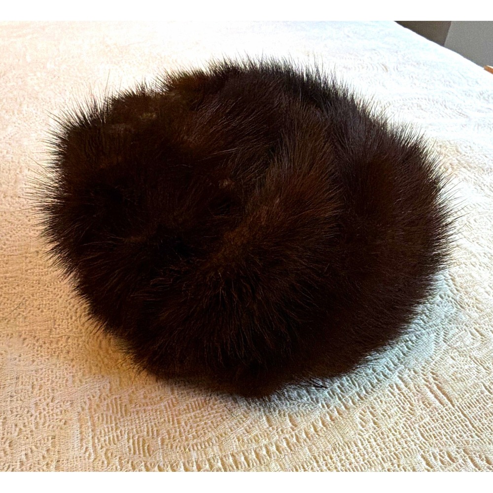 Fashion Guild Womens Brown Fur Cossack Hat Solid Fur Trim One Size Vintage